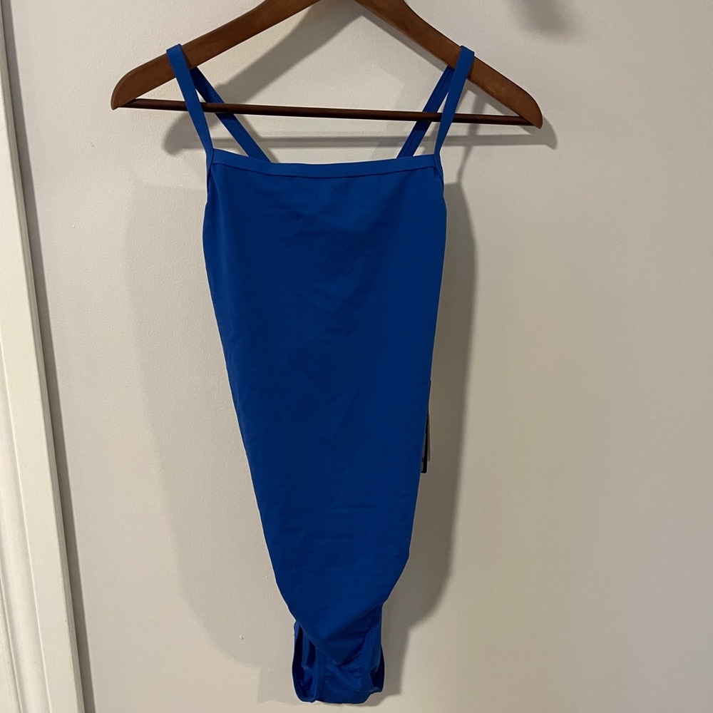 Speedo blue one piece swim suit NWT